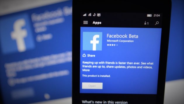Facebook: disponibile in versione beta per Windows 10
