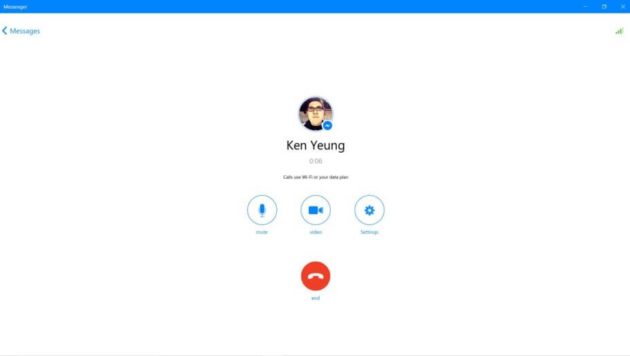 Facebook Messenger introduce chiamate audio e video su Windows 10
