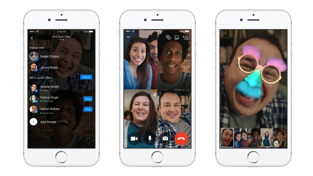 Facebook Messenger disponibili le videochiamate di gruppo