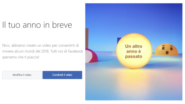 Facebook: rivivi il tuo 2016 grazie ad un video