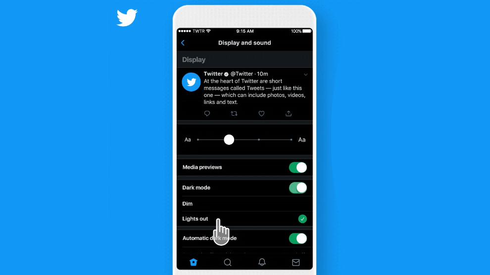 Twitter tema 'ancora più scuro' in arrivo su iOS